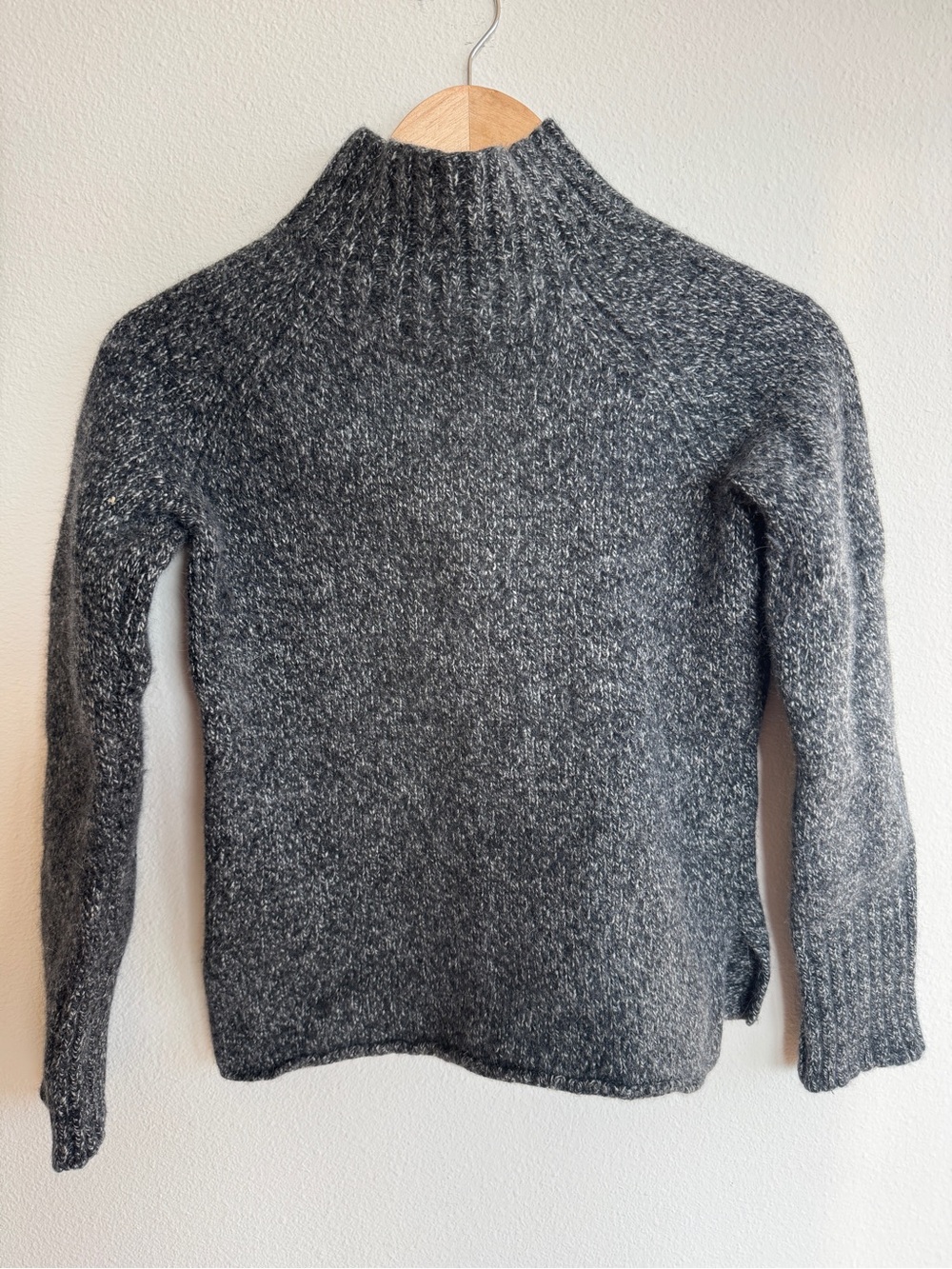 Vintage Old Navy Lambswool Angora Mockneck Sweater Gray Size Medium